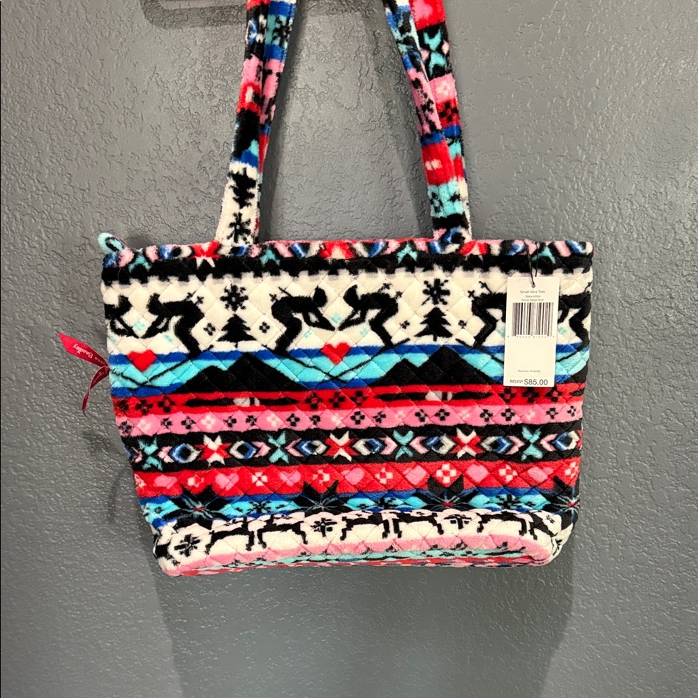 NWT Vera Bradley Winter Ski Pattern Soft Multicolor Tote Bag